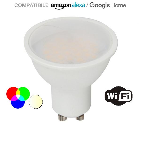LAMPADINA LED GU10 5,5W RGB E MULTI BIANCO WIFI SMART HOME