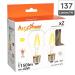 LAMPADINA LED E27 A60 FILAMENTO 8W BIANCO NATURALE ALTO RENDIMENTO CONF 2 PEZZI